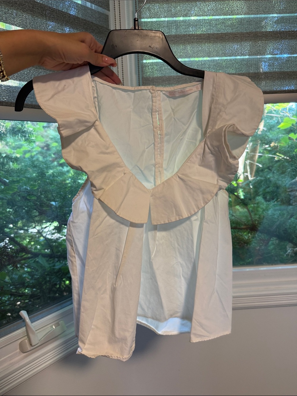 Classic Ruffle-Trim White Women's Top - Sleeveless